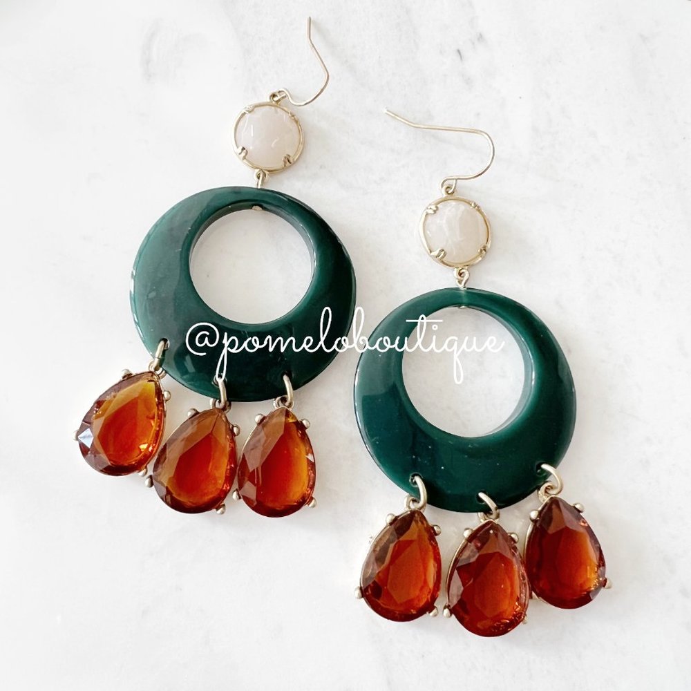 Anthropologie Resin Circular Drop Earrings